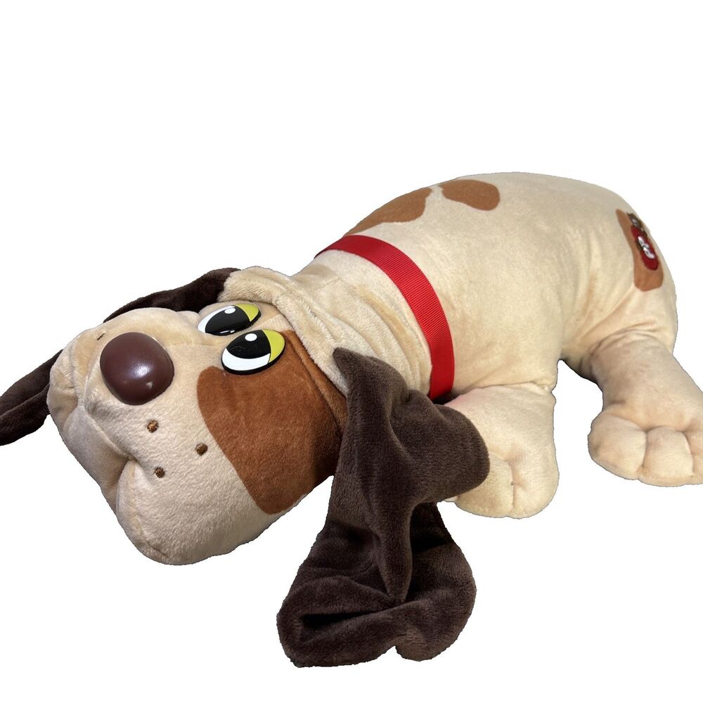 Pound Puppies Plush Dog Brown 18”  Large Stuffed Animal 2019 Toy Collar